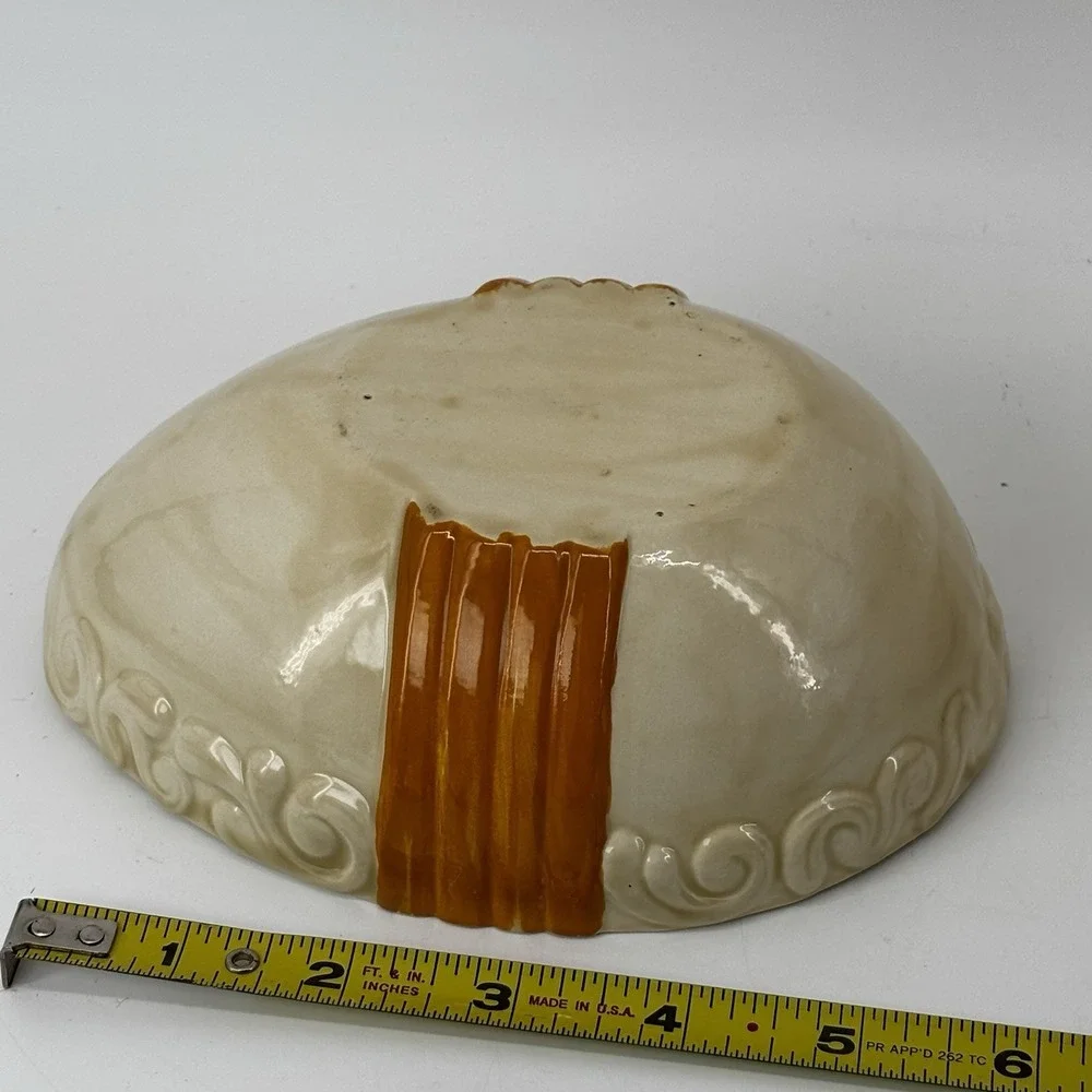 VTG 1970's Duncan Ceramic Egg Box W/Lid  Ribbon  MCM Daisies Easter Hand Painted